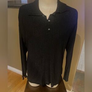 Armand Basi Black Textured Collared shirt/sweater from Italy L